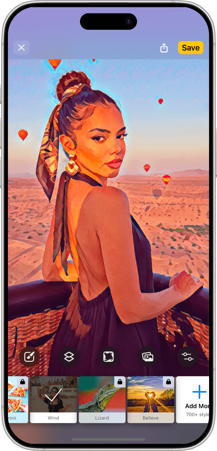 Prisma app turning a photo into art